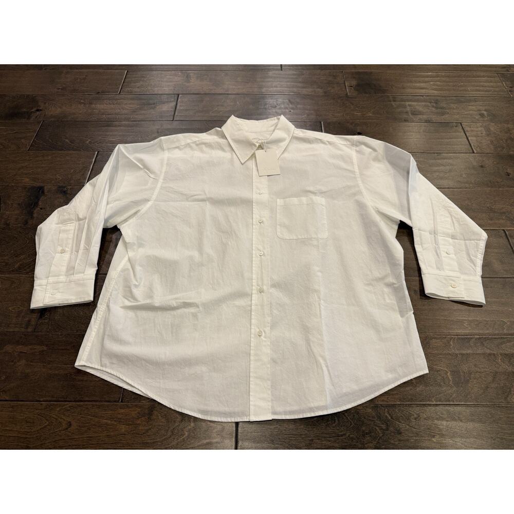 MOIA Womens White Box Shirt Button Up Long Sleeve One Size Shirt NWT NEW $158 - Picture 2 of 9